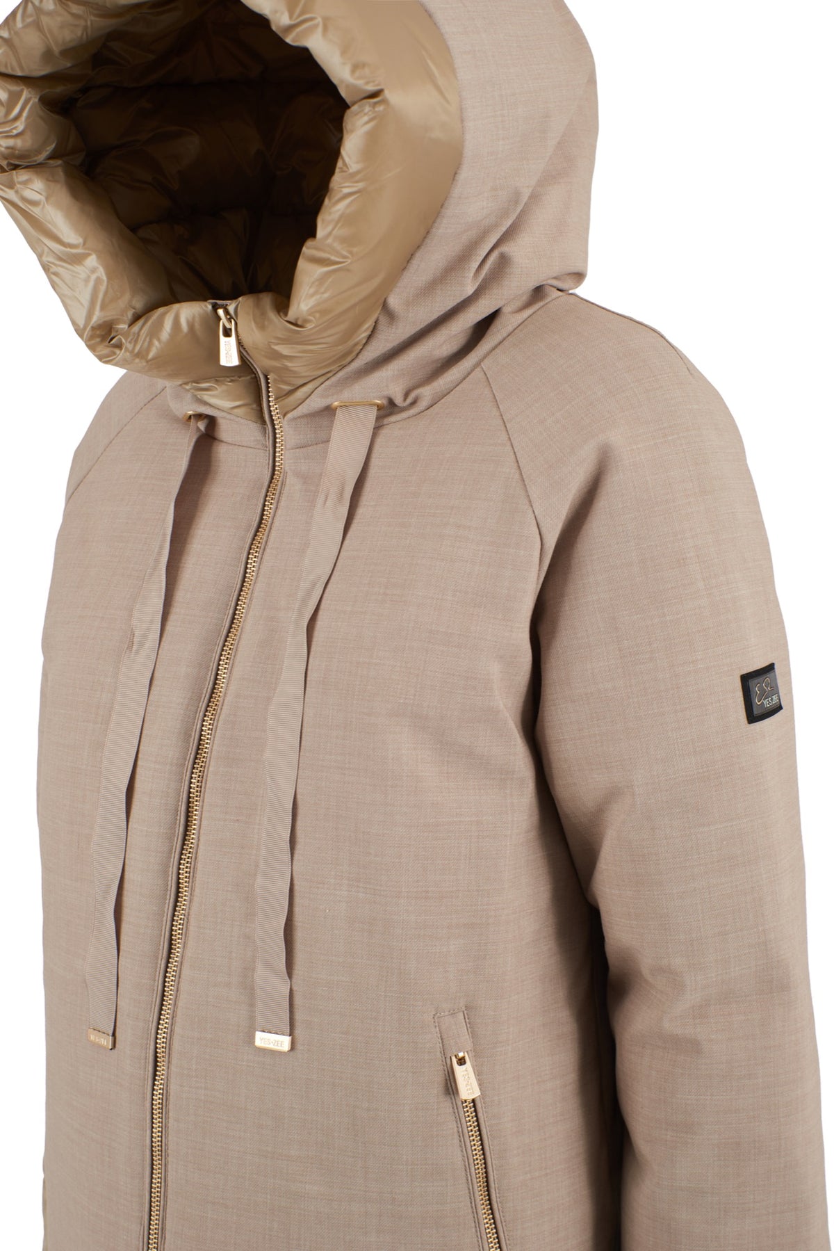 Yes Zee Women Down Jacket Tessuto Beige