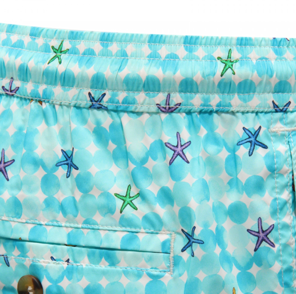 MC2 Saint Barth Men Comfort Light Bubble Star Swimwear Light Blue
