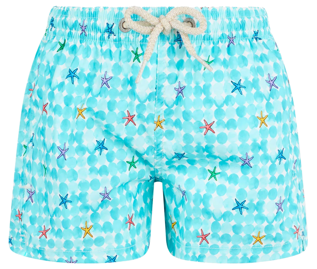 MC2 Saint Barth Men Comfort Light Bubble Star Swimwear Light Blue