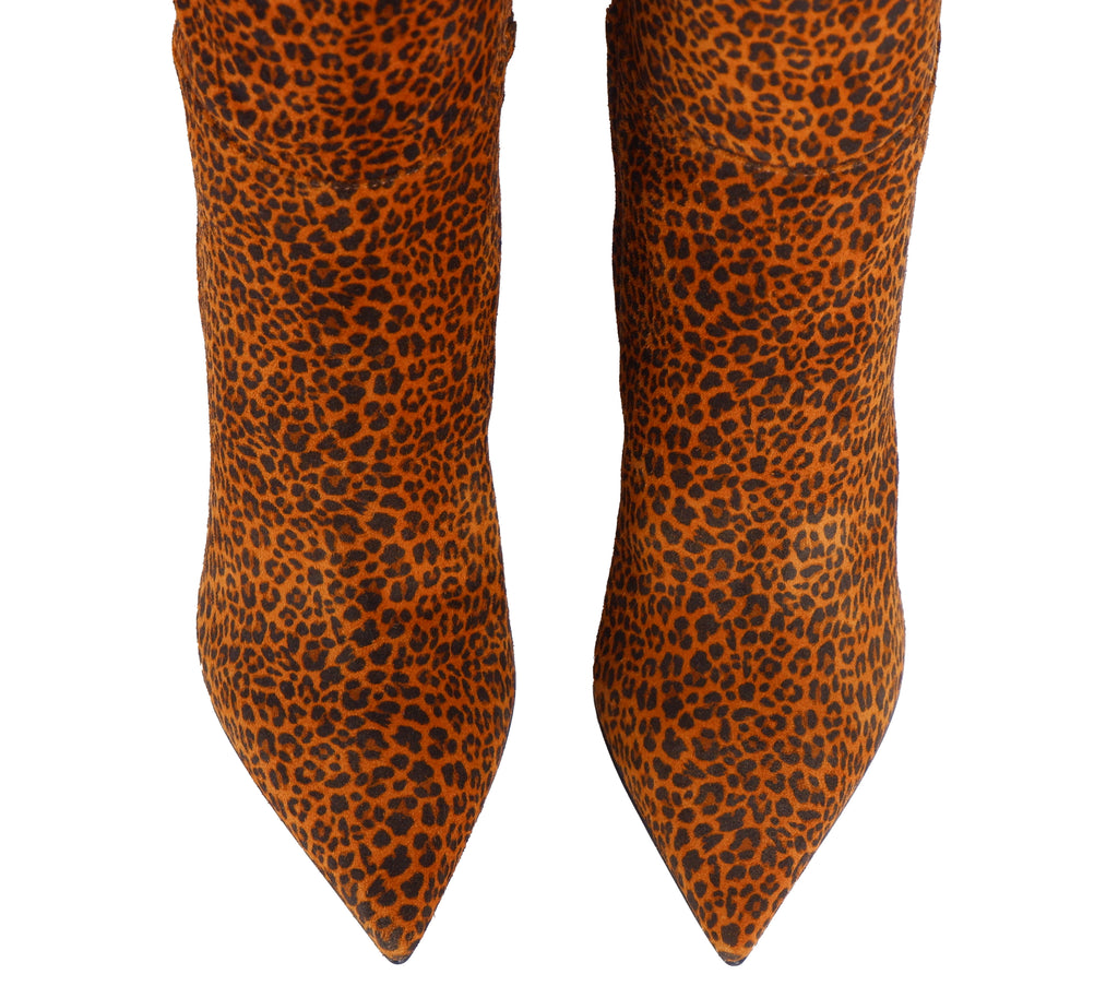 Sergio Rossi Women Stivale Print Leopardo Ankle Boots Brown
