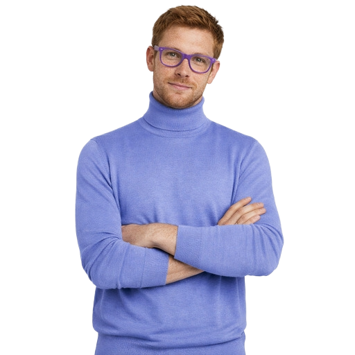 Emilio Romanelli Men Knit Turtleneck Gauge Light Blue