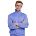 Emilio Romanelli Men Knit Turtleneck Gauge Light Blue