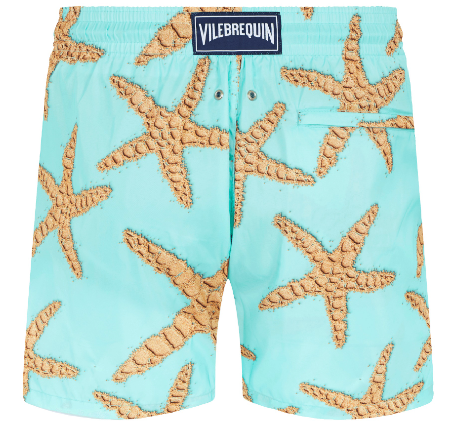 Vilebrequin Men Swim Shorts Sand Starlettes Light Blue