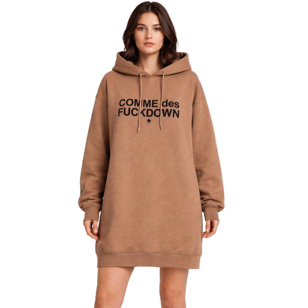 Comme Des Fuckdown Women Dress Sweatshirt Brown