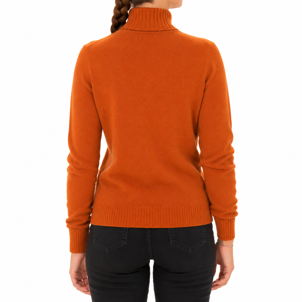 Emilio Romanelli Women Knit Cashmere Turtleneck Orange