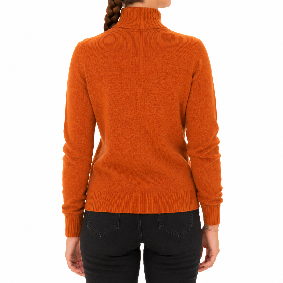Emilio Romanelli Women Knit Cashmere Turtleneck Orange