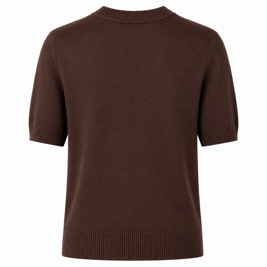 Alpha Studio Women Crew Neck Cropped Retrò Sweaters Brown