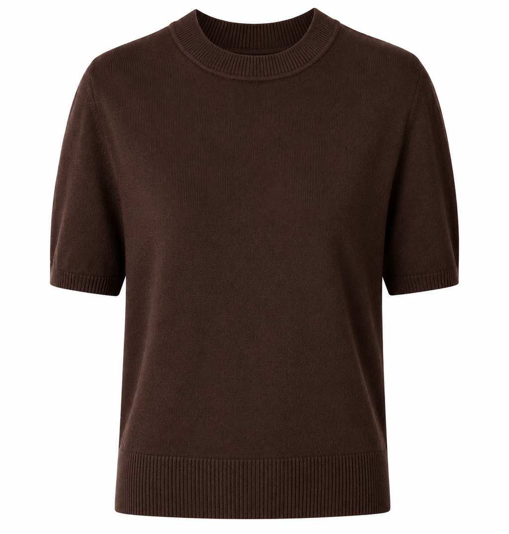 Alpha Studio Women Crew Neck Cropped Retrò Sweaters Brown