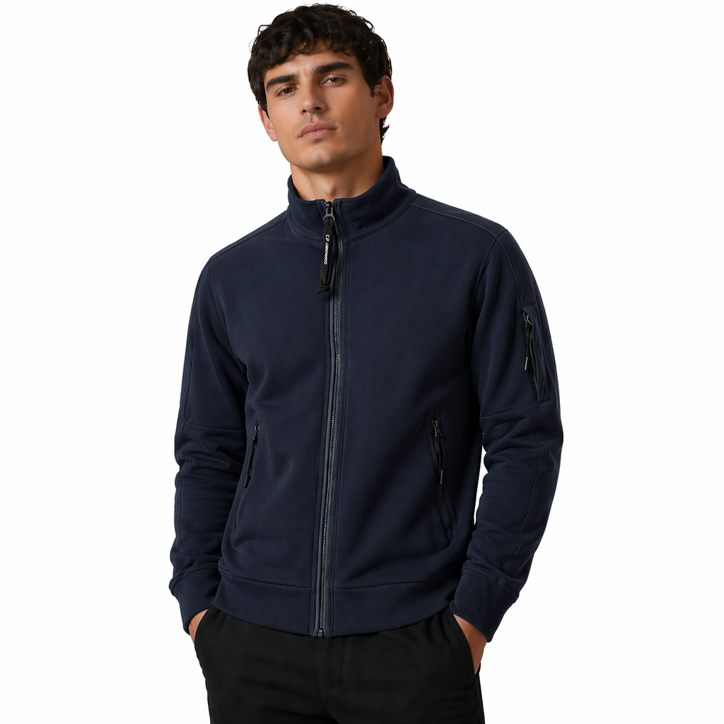 C.P. Company Men Sweatshirt Polo Collar Blue