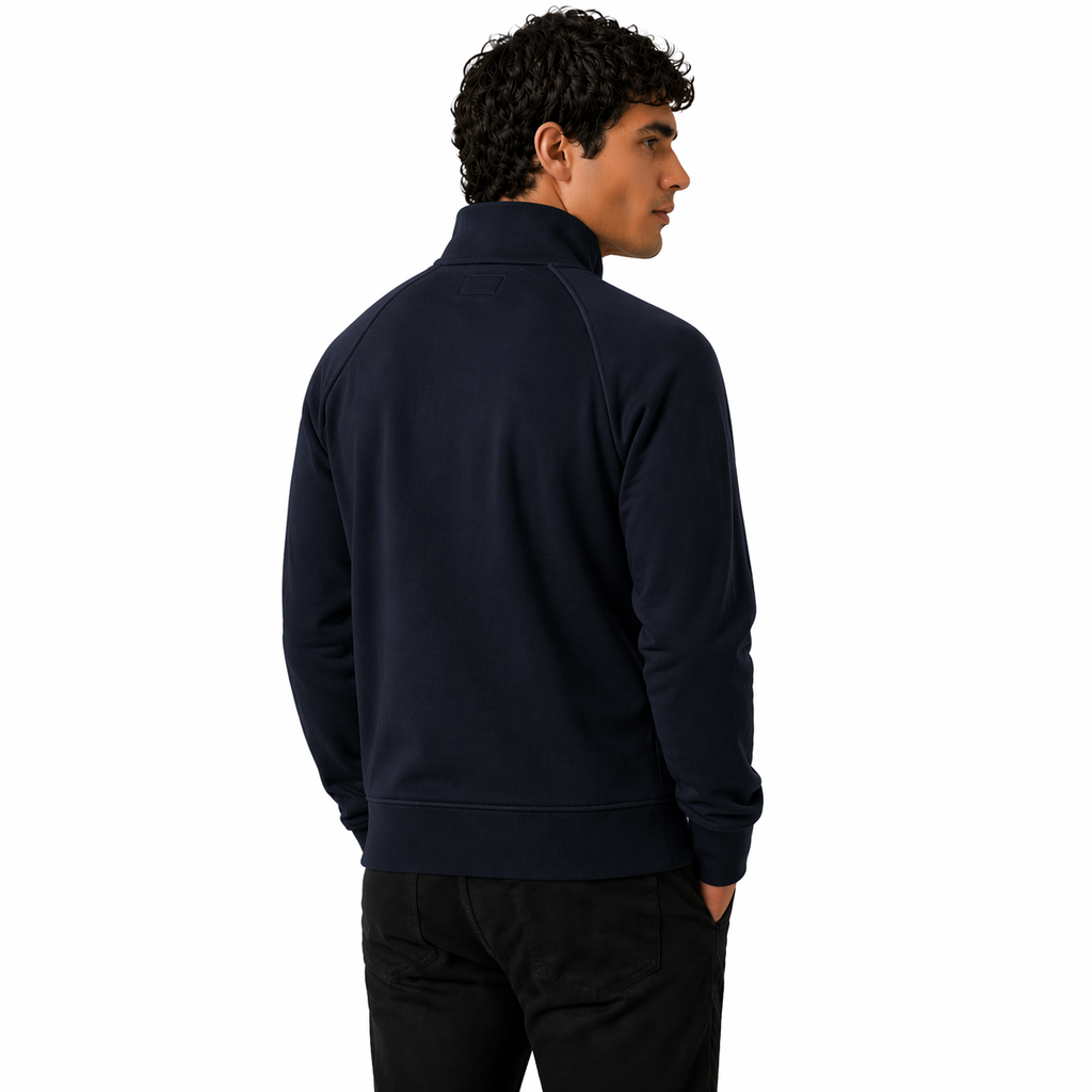 C.P. Company Men Sweatshirt Polo Collar Blue