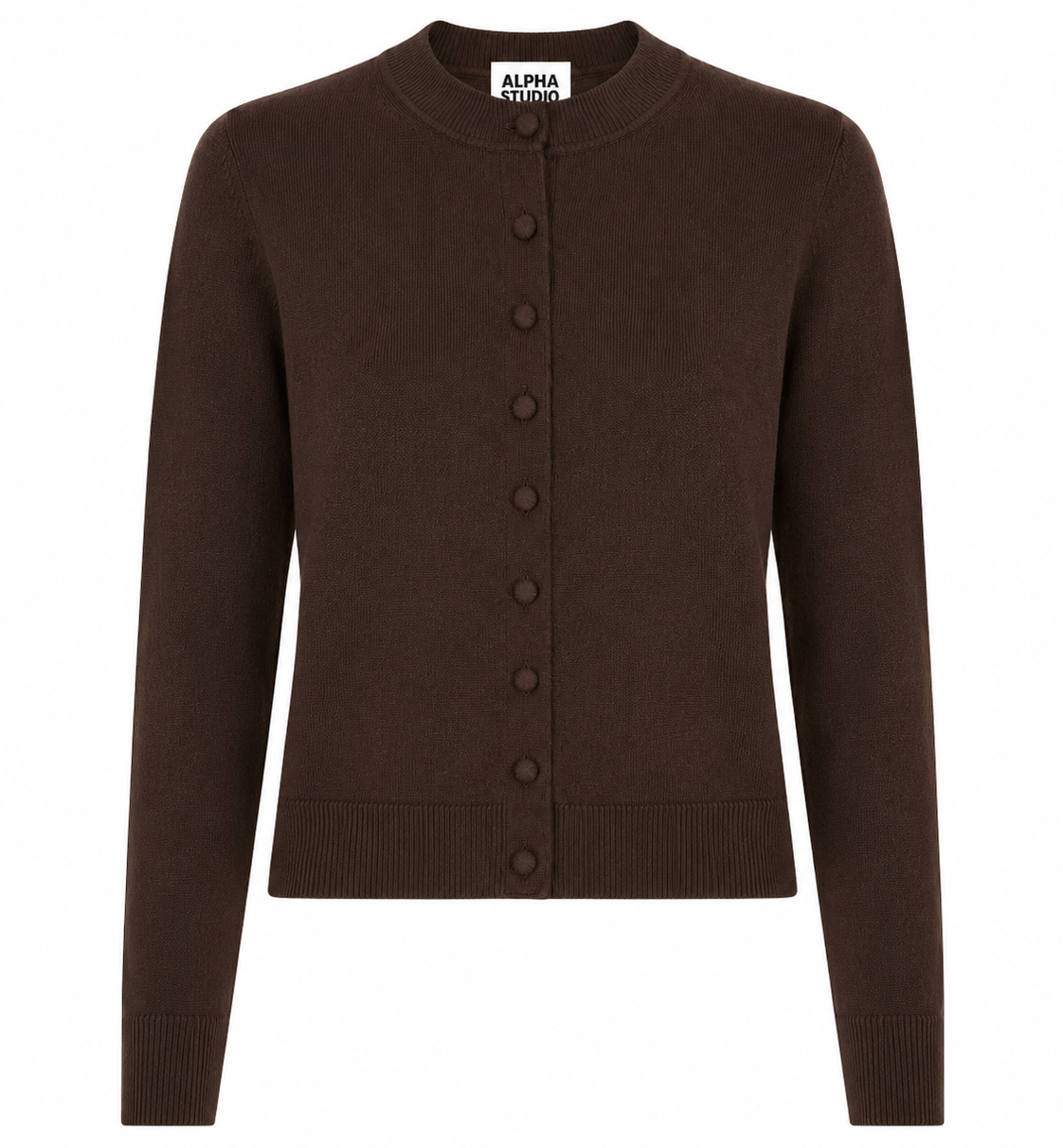 Alpha Studio Women Rebecca Cropped Long Retrò Sweaters Brown