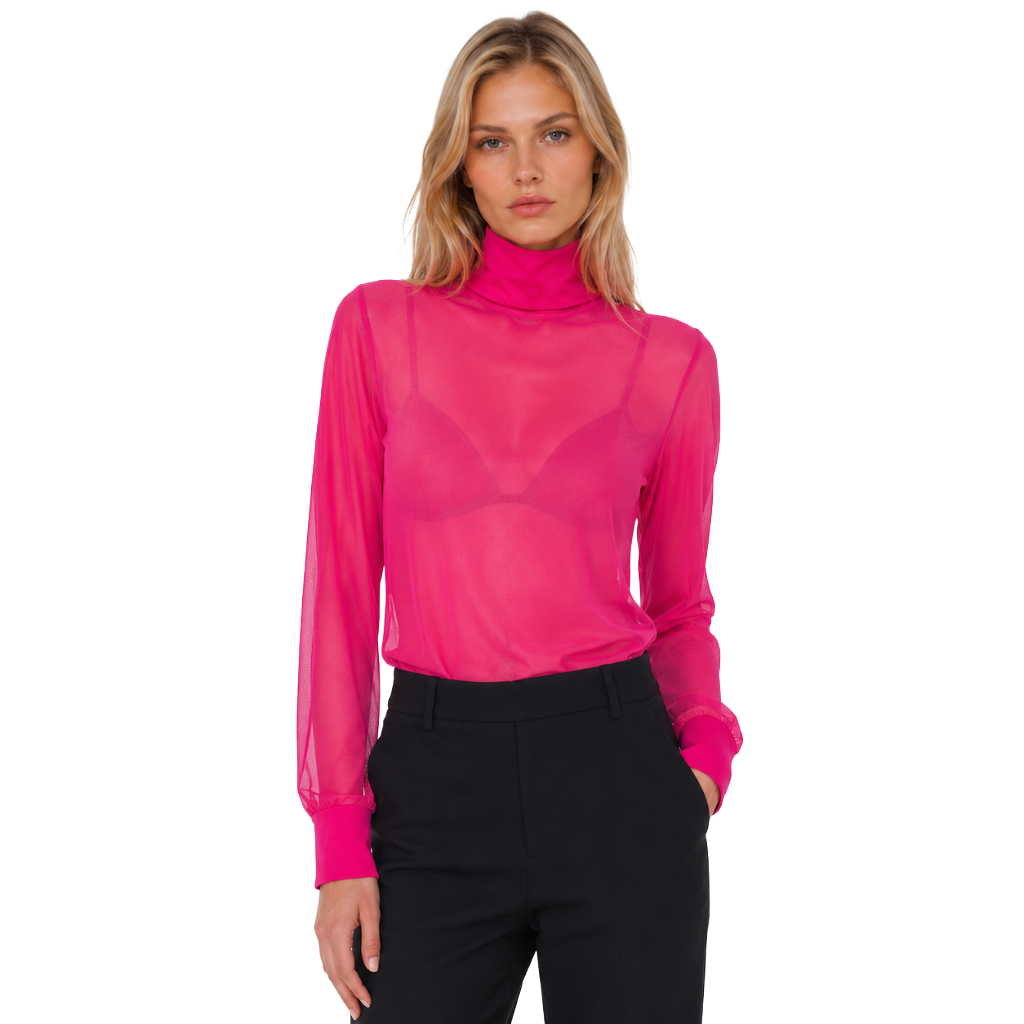 Pinko Women Verdeca Blusa Georgette Blouse Fuchsia