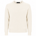 Emilio Romanelli Men Crew Neck Cream Sweaters White