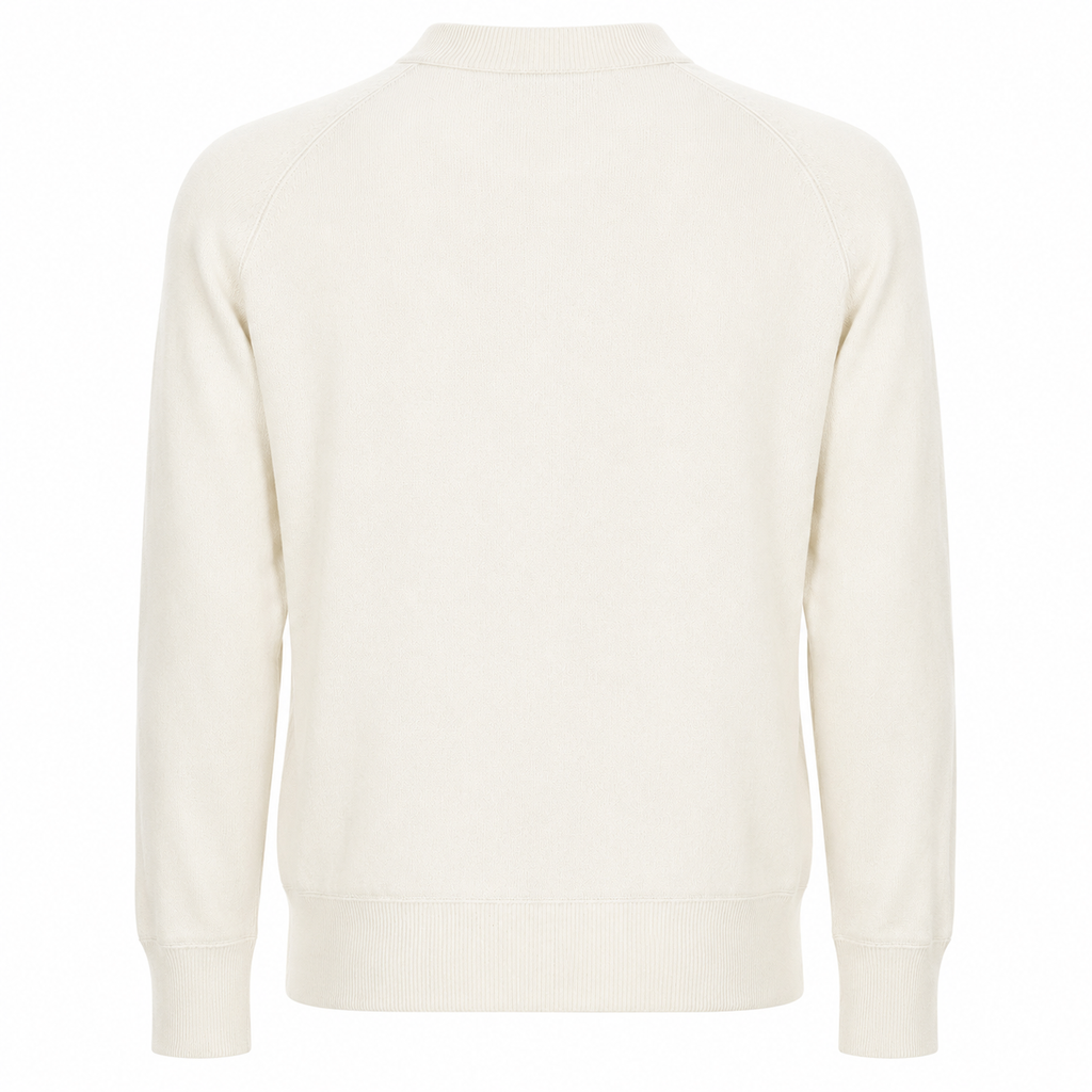 Emilio Romanelli Men Crew Neck Cream Sweaters White
