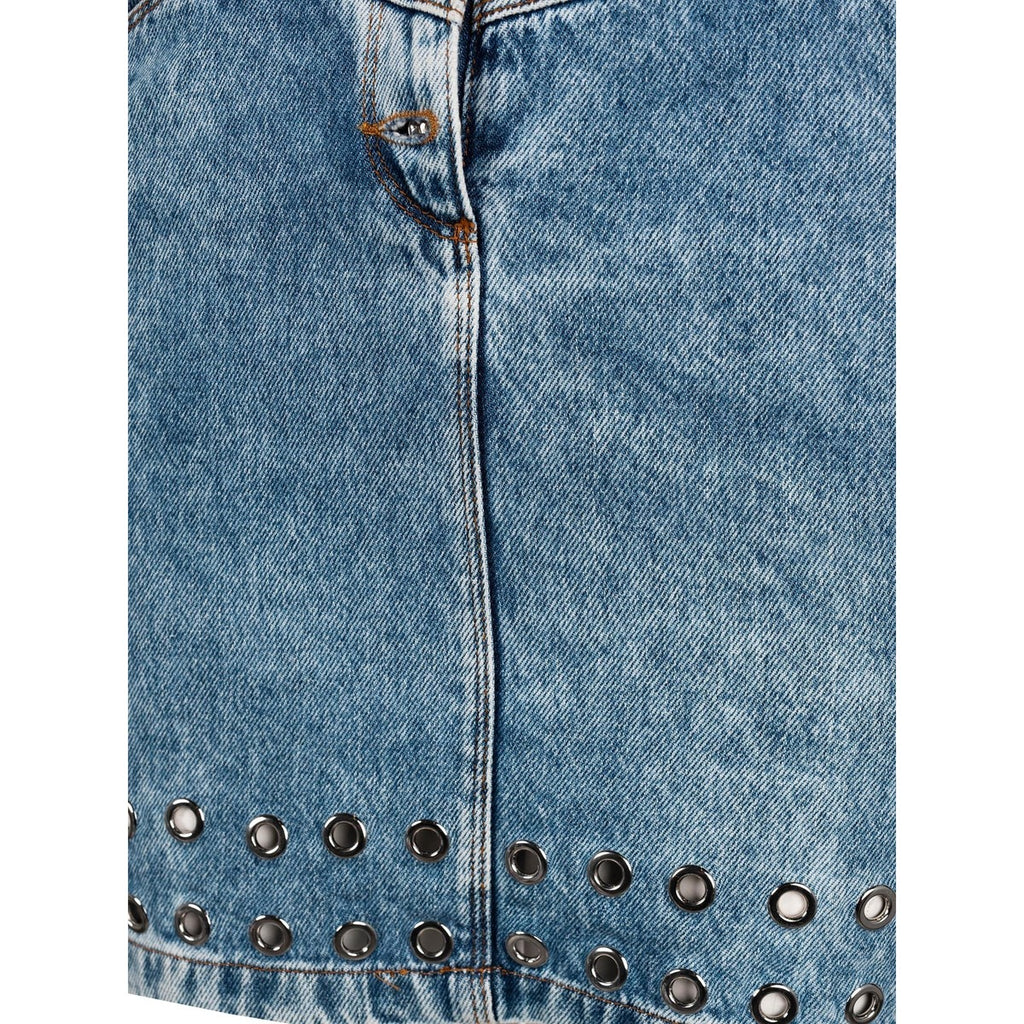 Patrizia Pepe Women Skirt Denim Washed Light Blue