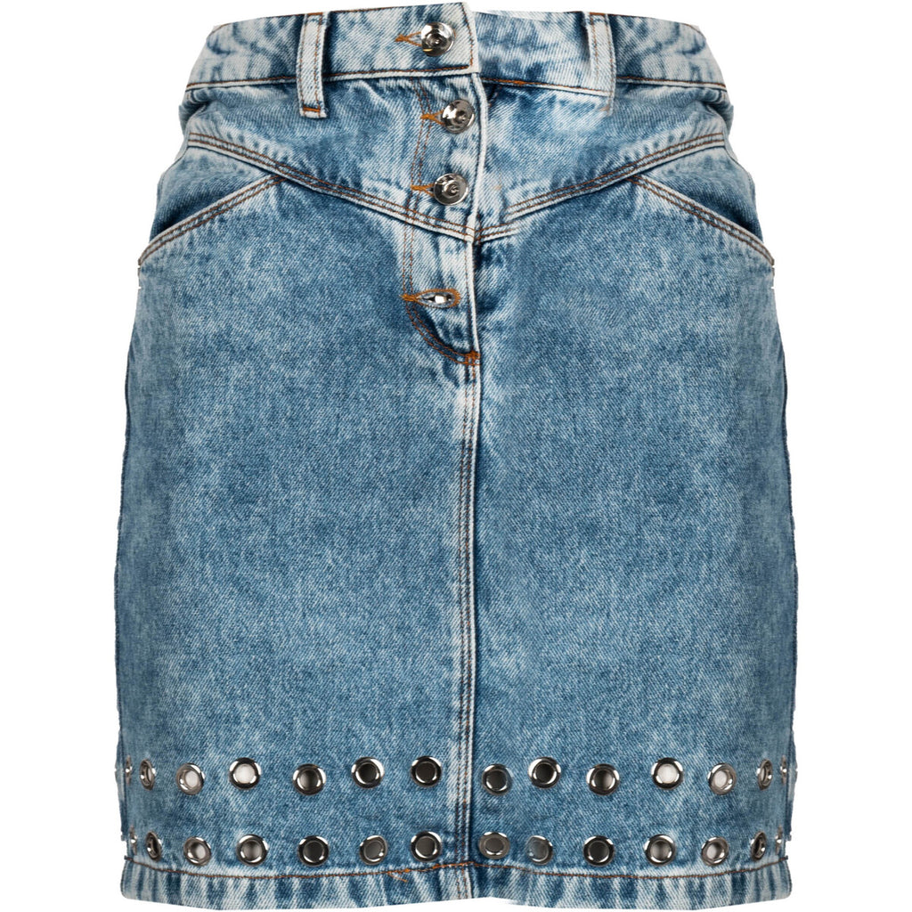Patrizia Pepe Women Skirt Denim Washed Light Blue