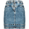 Patrizia Pepe Women Skirt Denim Washed Light Blue