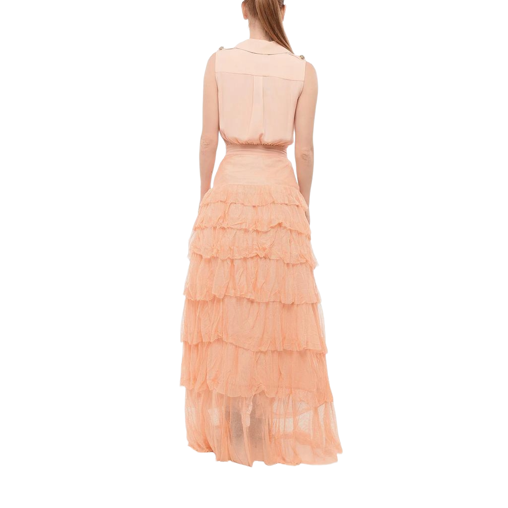 Elisabetta Franchi Women Red CARPET Chemisier Balze Dress Pink