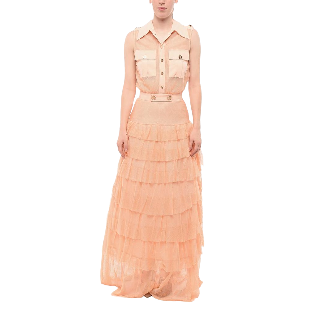 Elisabetta Franchi Women Red CARPET Chemisier Balze Dress Pink