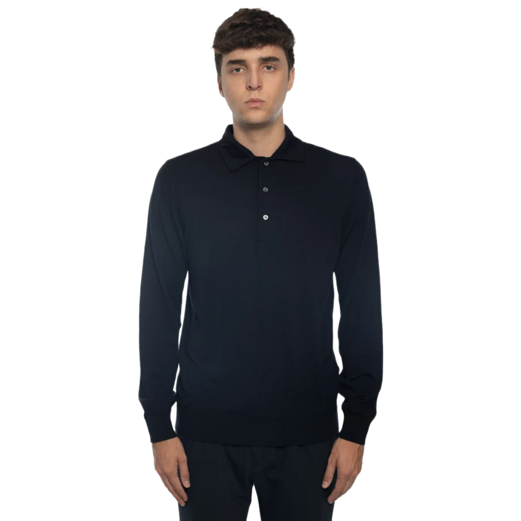 Alpha Studio Men Polo Neck Costruito Blue