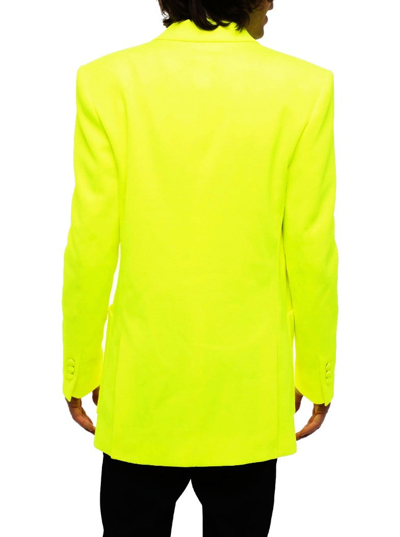 Balmain Men Blazer Double-Breasted Fluo Yellow