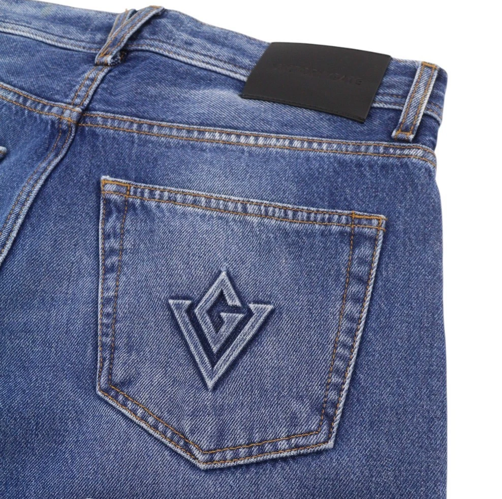 Victory Gate Men Denim Slim Indaco Mid Jeans Blue