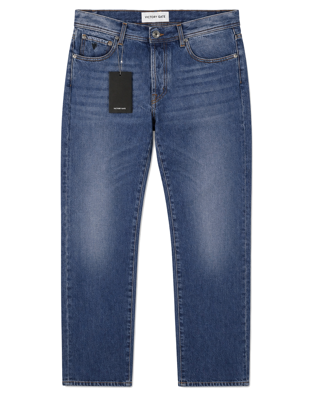 Victory Gate Men Denim Slim Indaco Mid Jeans Blue