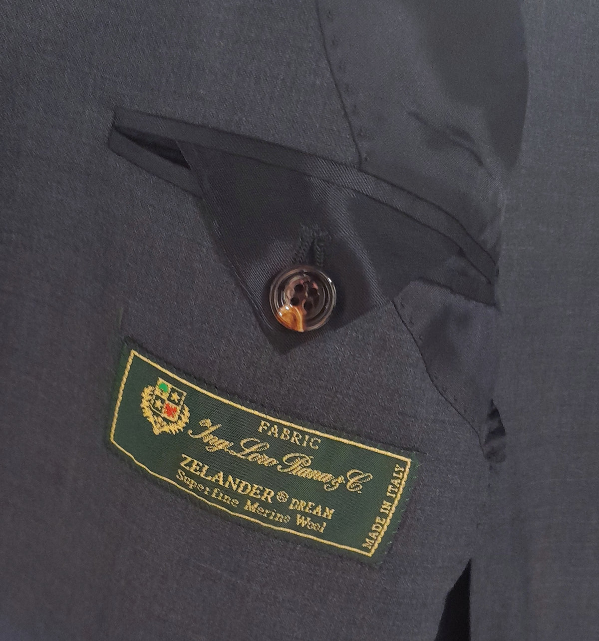 Loro Piana Fabric Men Suit Wool Navy Blue