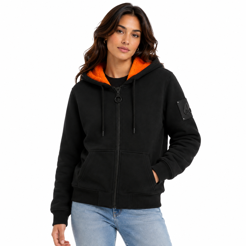 Moose knuckles Women Sweatshirt Funny Black