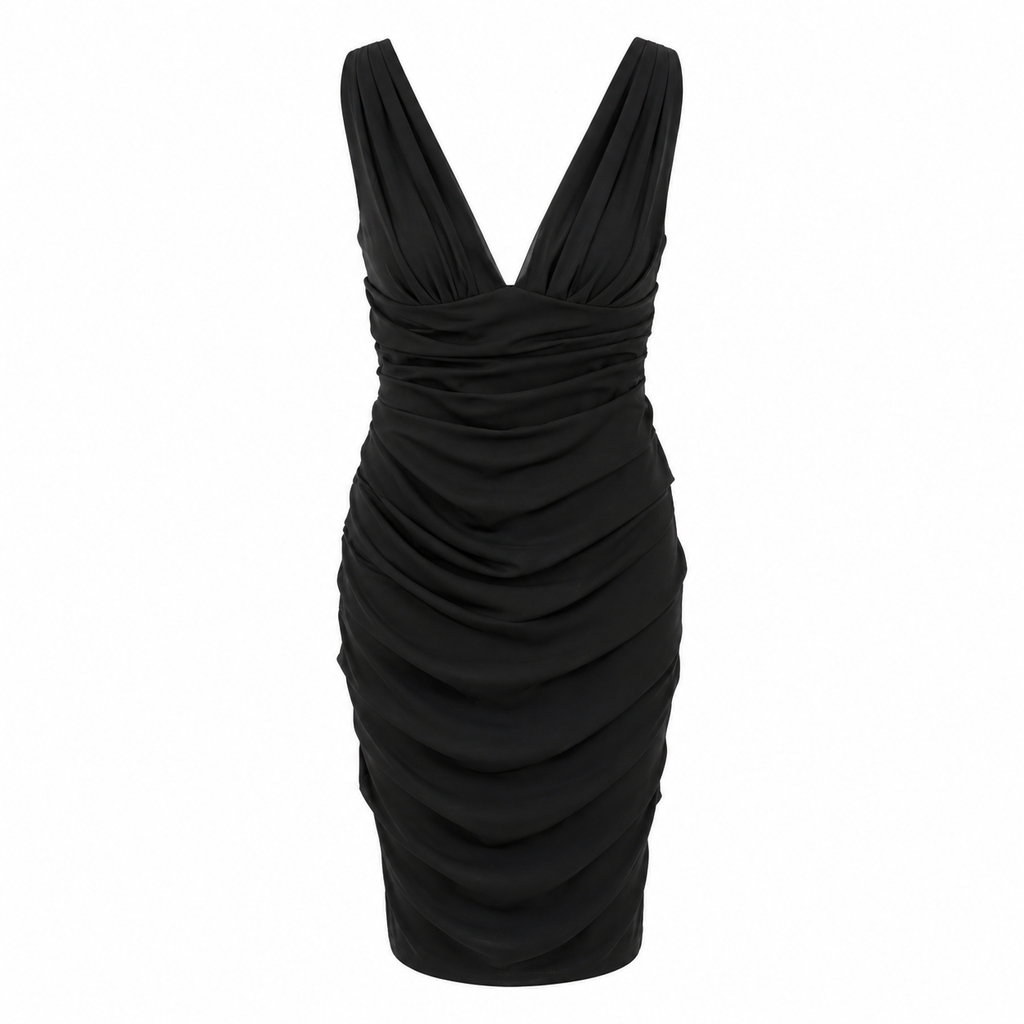 Dolce & Gabbana Women Dress Drappeggiato Short Black