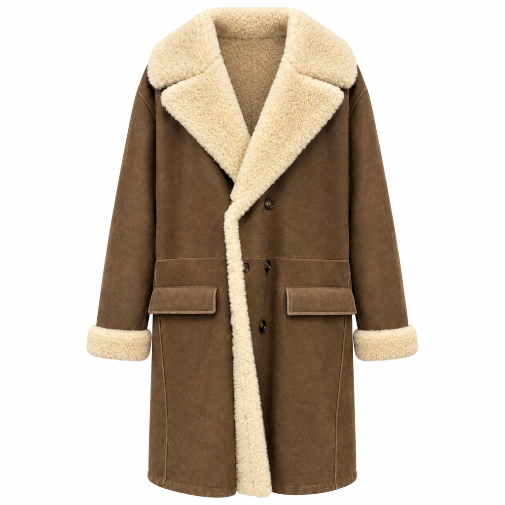 Dolce & Gabbana Men Coat Leather Brown