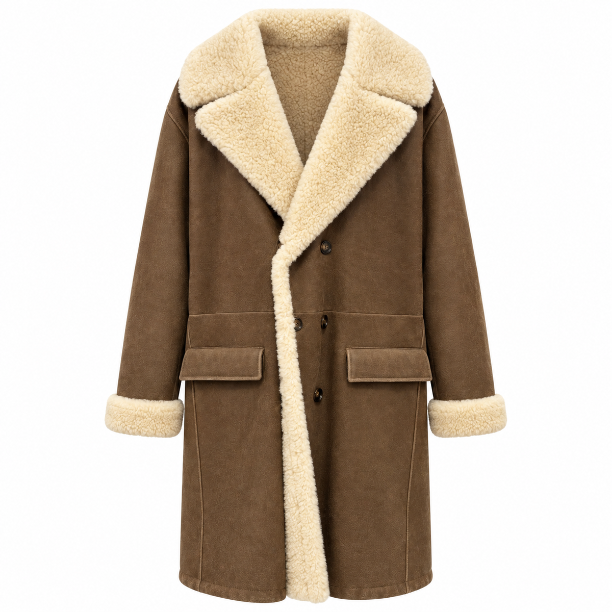 Dolce & Gabbana Men Coat Leather Brown