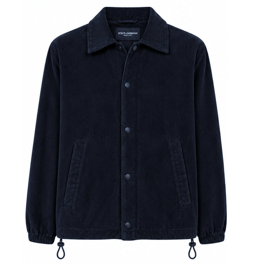 Dolce & Gabbana Men Jacket Velvet Coste Blue