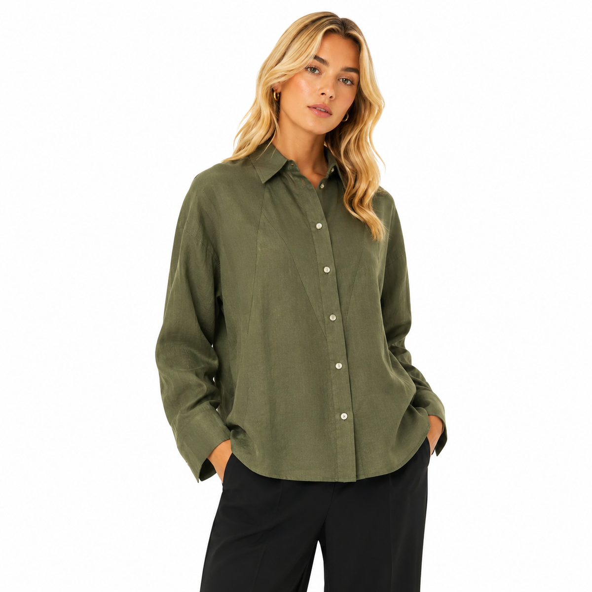 Alpha Studio Women Shirt Poplin Green
