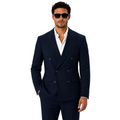 Dolce & Gabbana Men Jacket Double-Breasted Blend Wool Blue