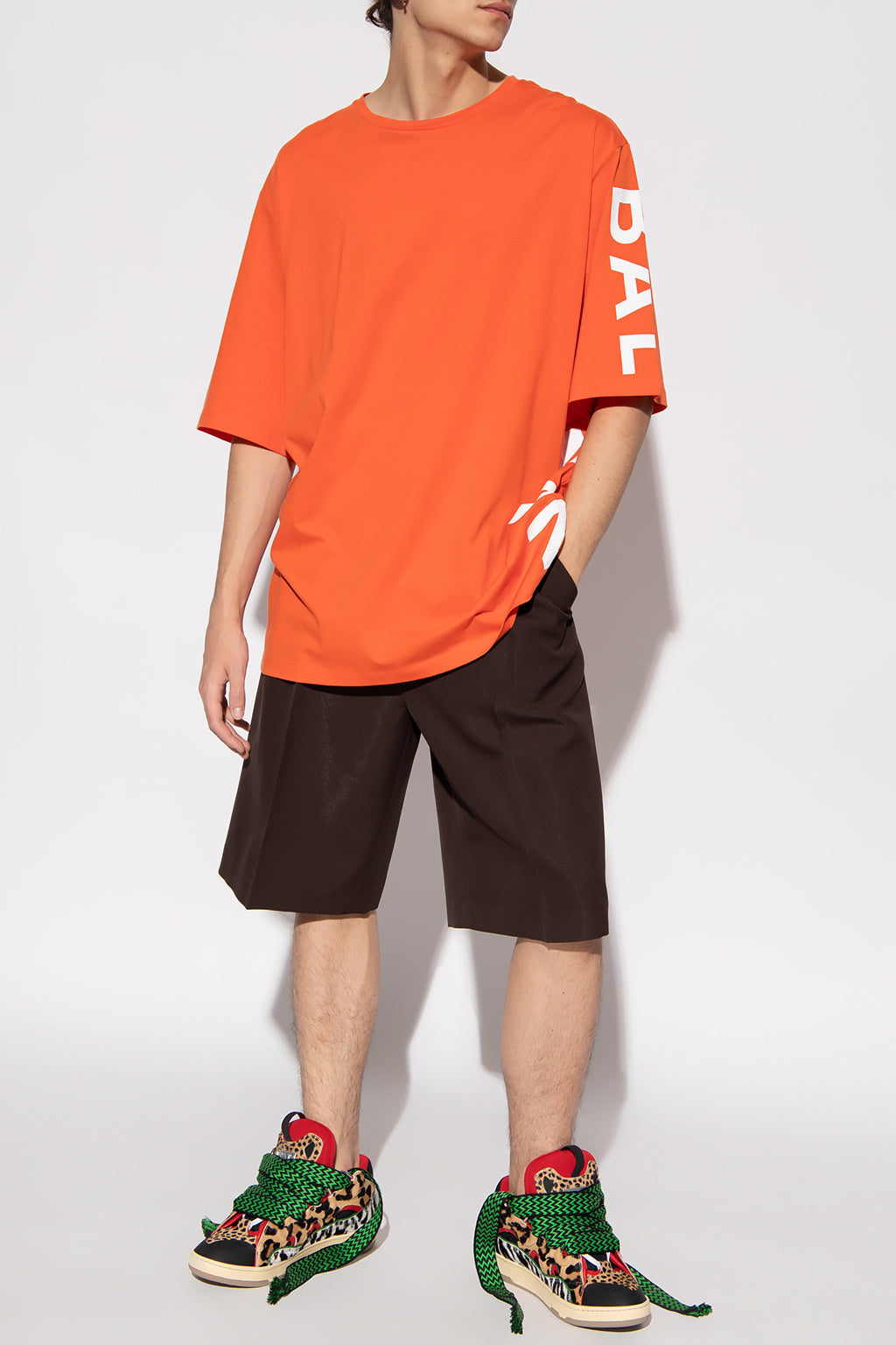 Balmain Men T-Shirt Over Orange