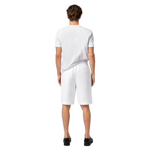 Alpha Studio Men Bermuda Shorts Linen Impunture White
