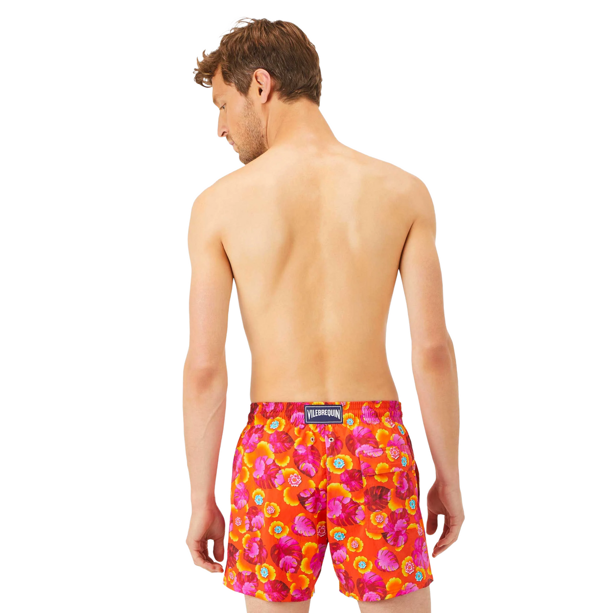 Vilebrequin Men Swim Shorts Leaf Vintage Multicolor
