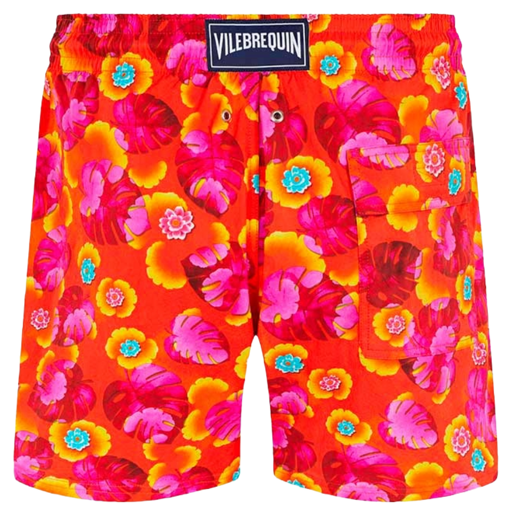 Vilebrequin Men Swim Shorts Leaf Vintage Multicolor