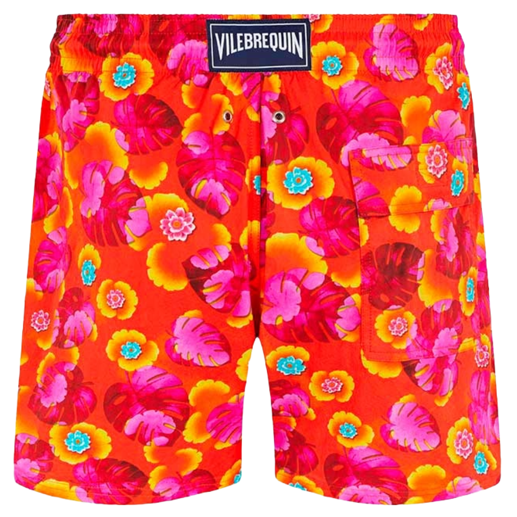 Vilebrequin Men Swim Shorts Leaf Vintage Multicolor