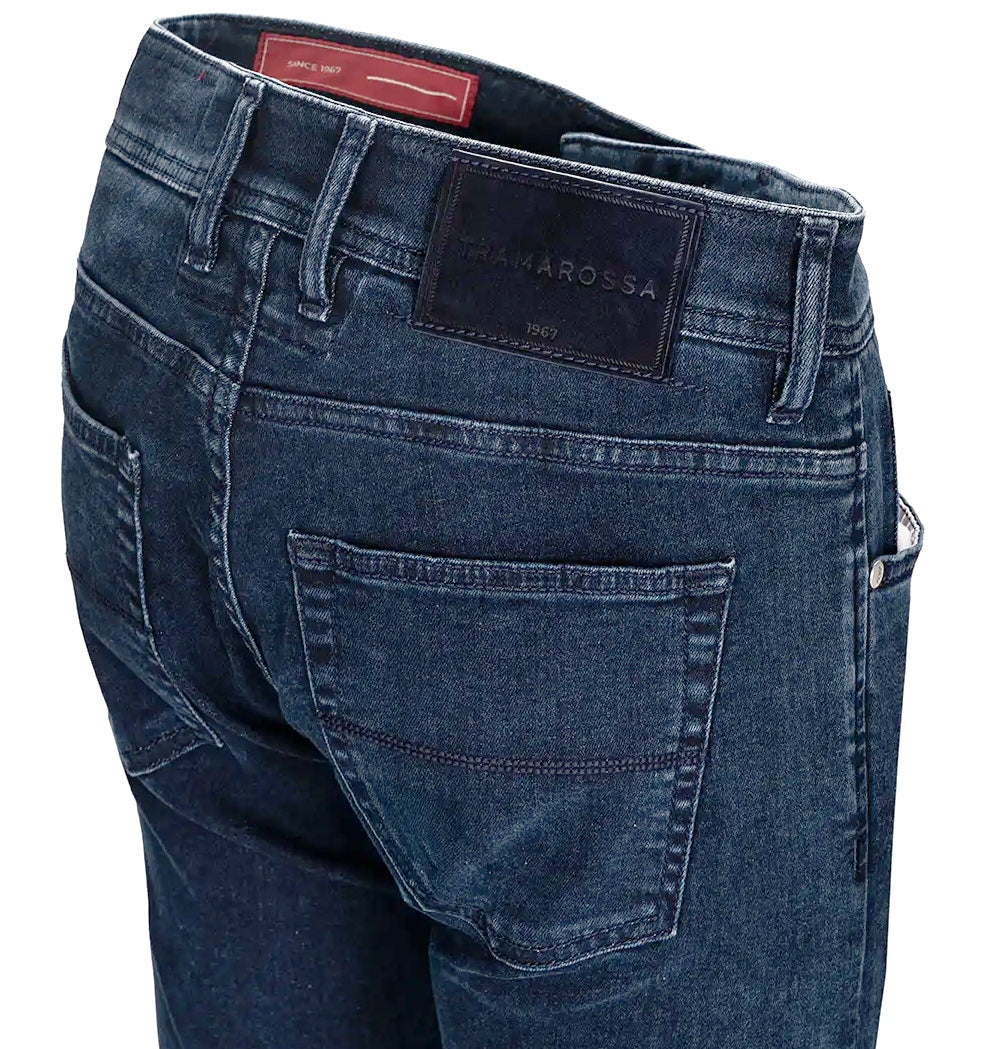 Tramarossa Men Indigo Distressed r-elax Jeans Blue
