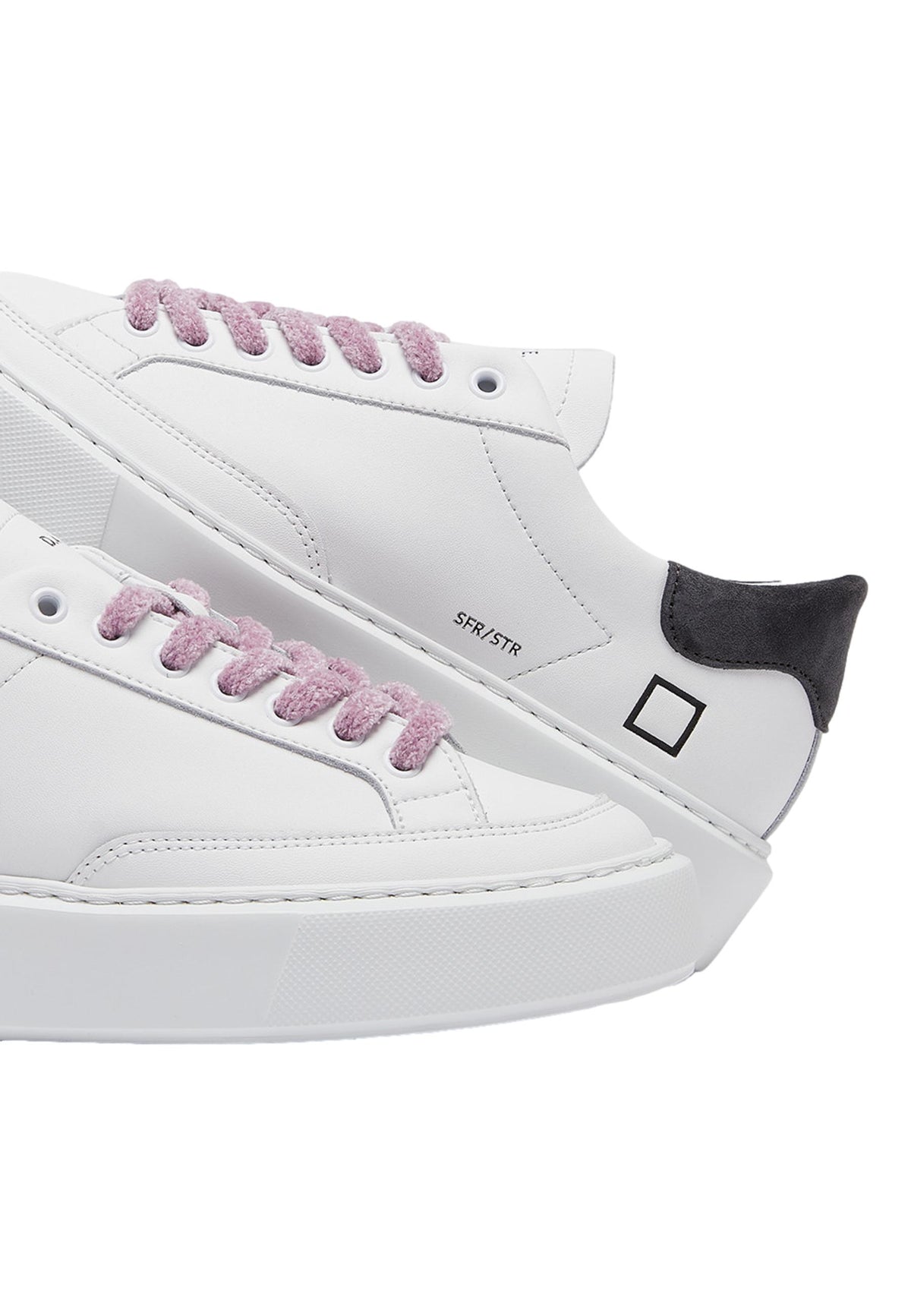 D.A.T.E. Women Sfera Stripe White Gray Sneakers Beige