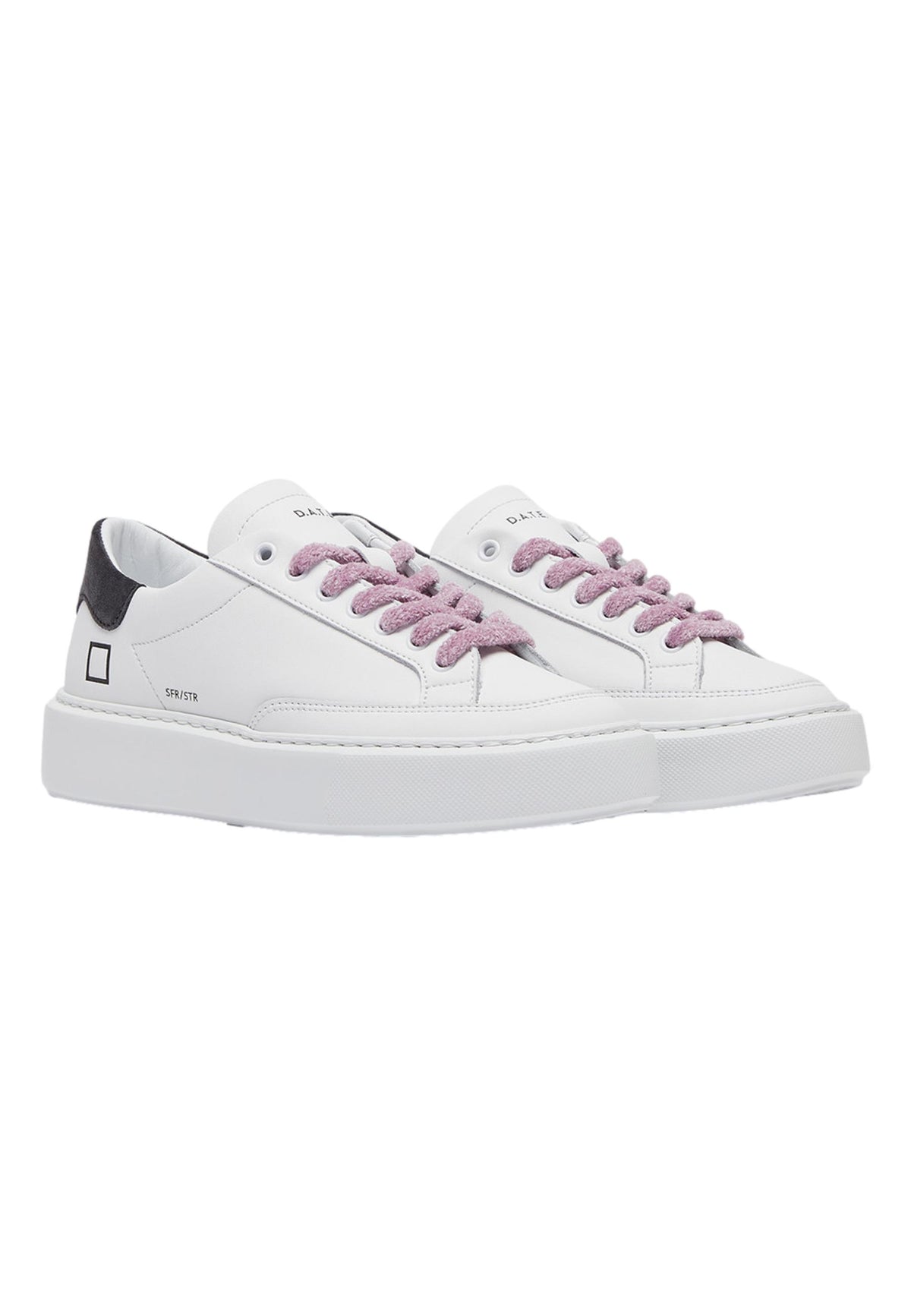 D.A.T.E. Women Sfera Stripe White Gray Sneakers Beige