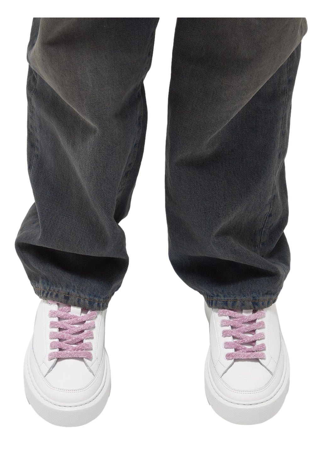 D.A.T.E. Women Sfera Stripe White Gray Sneakers Beige