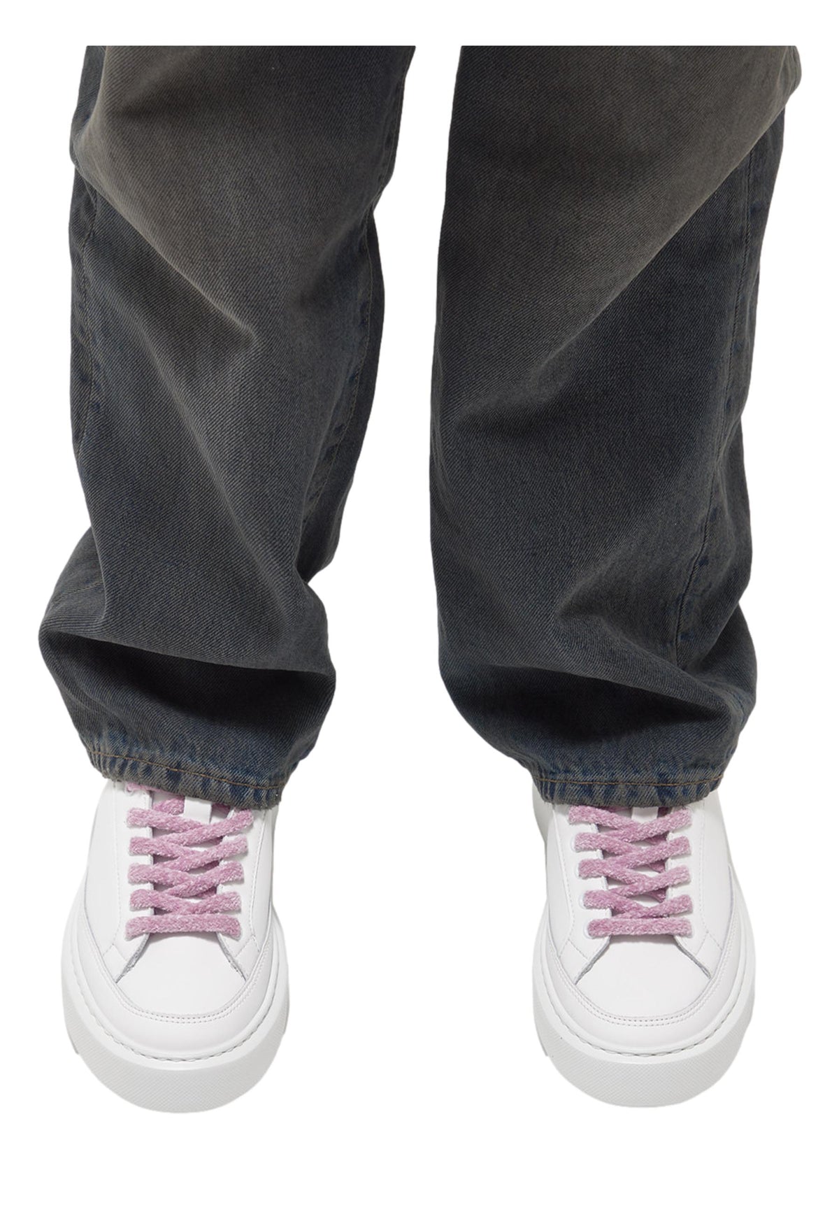 D.A.T.E. Women Sfera Stripe White Gray Sneakers Beige