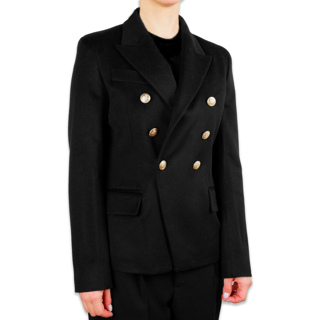 Loro Piana Fabric Women Jacket Double-Breasted Black
