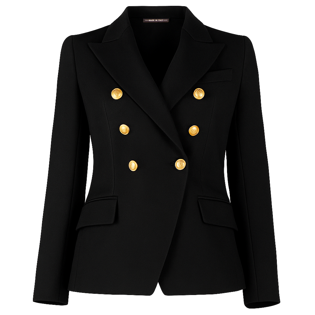 Loro Piana Fabric Women Jacket Double-Breasted Black