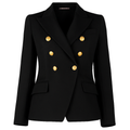 Loro Piana Fabric Women Jacket Double-Breasted Black