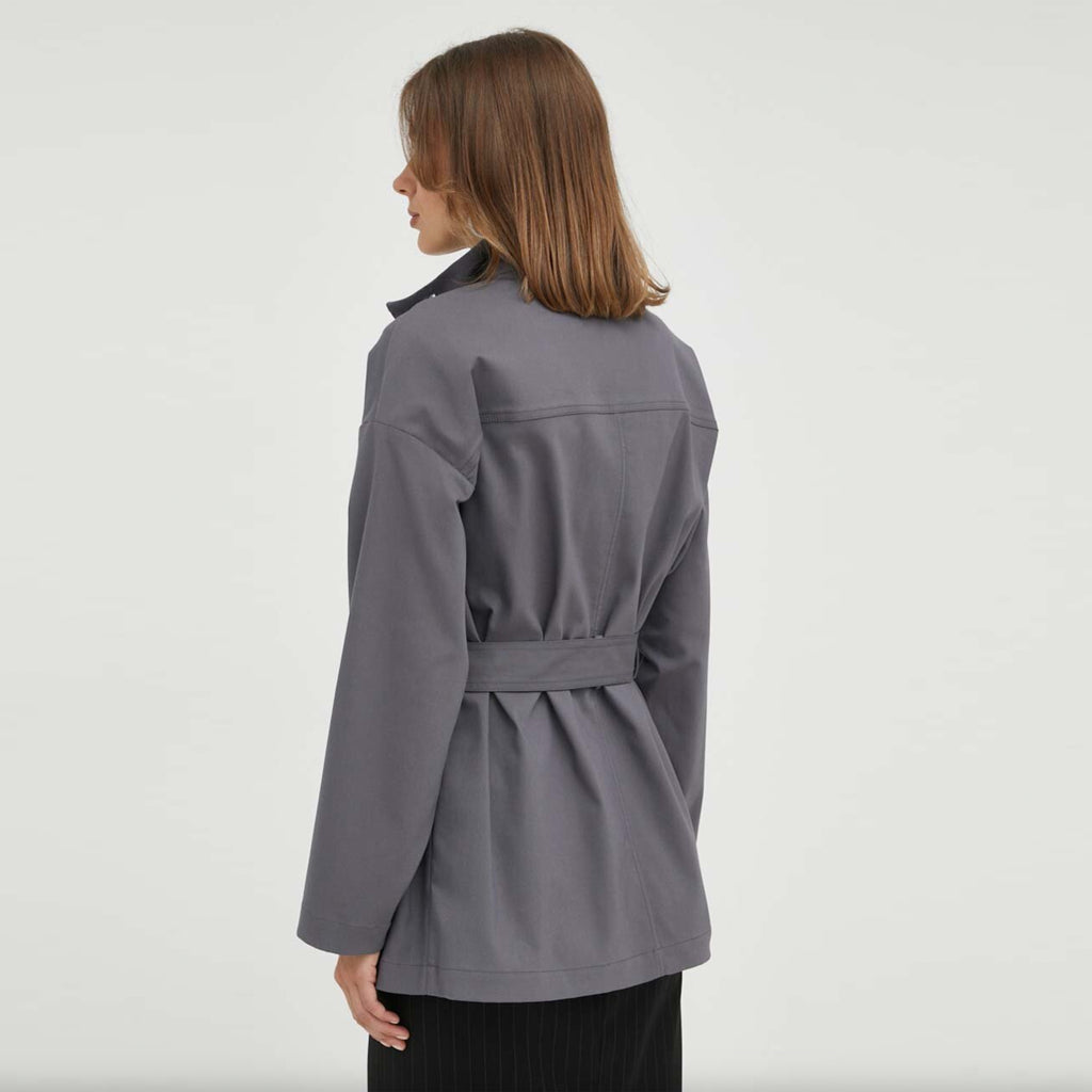 Patrizia Pepe Women Jacket Trench Coat Grey