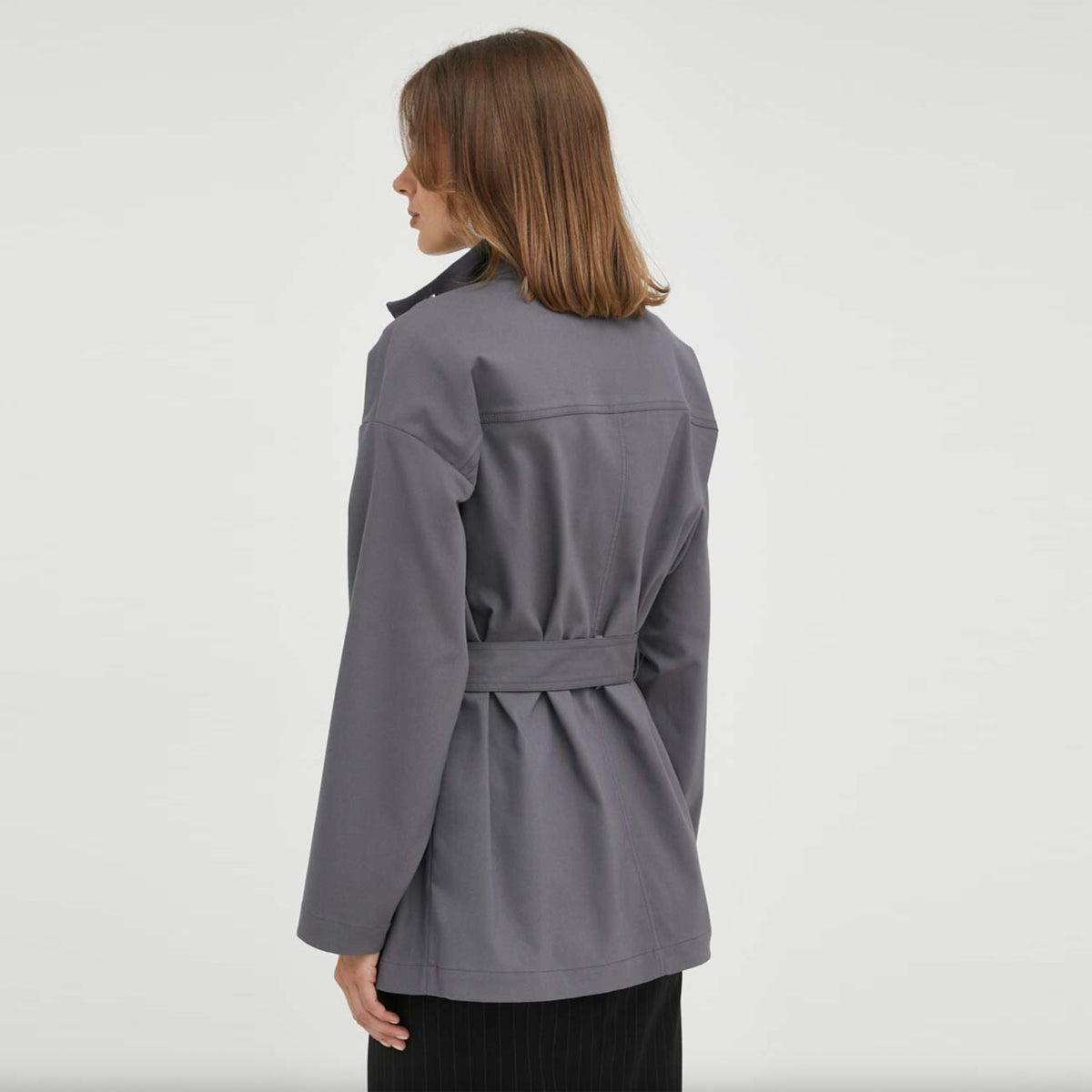 Patrizia Pepe Women Jacket Trench Coat Grey